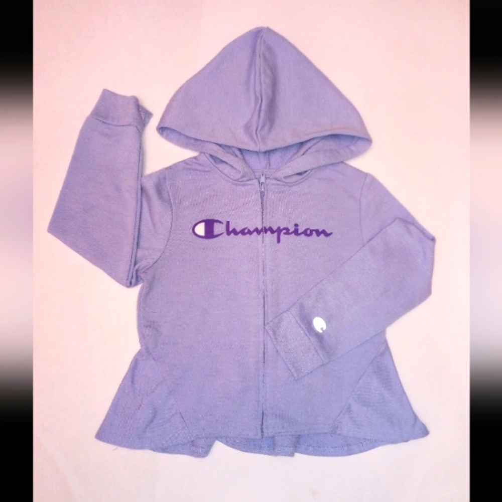 Champion 4T Lavender Hooded Zip Up Jacket with Flare Ruffle for Girls